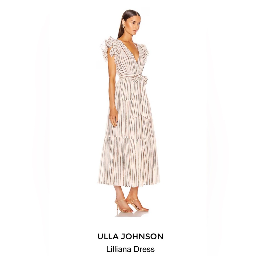 Ulla Johnson Lilliana ruffle-trimmed striped maxi dress